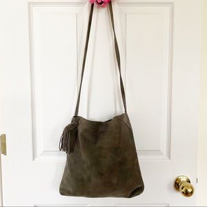 Genuine Leather Roost Taupe Shoulder Purse